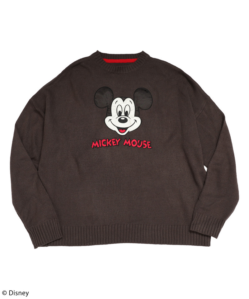 【Disney/ディズニー/ミッキーマウス】サテン刺しゅうニット 詳細画像 ブラック 15
