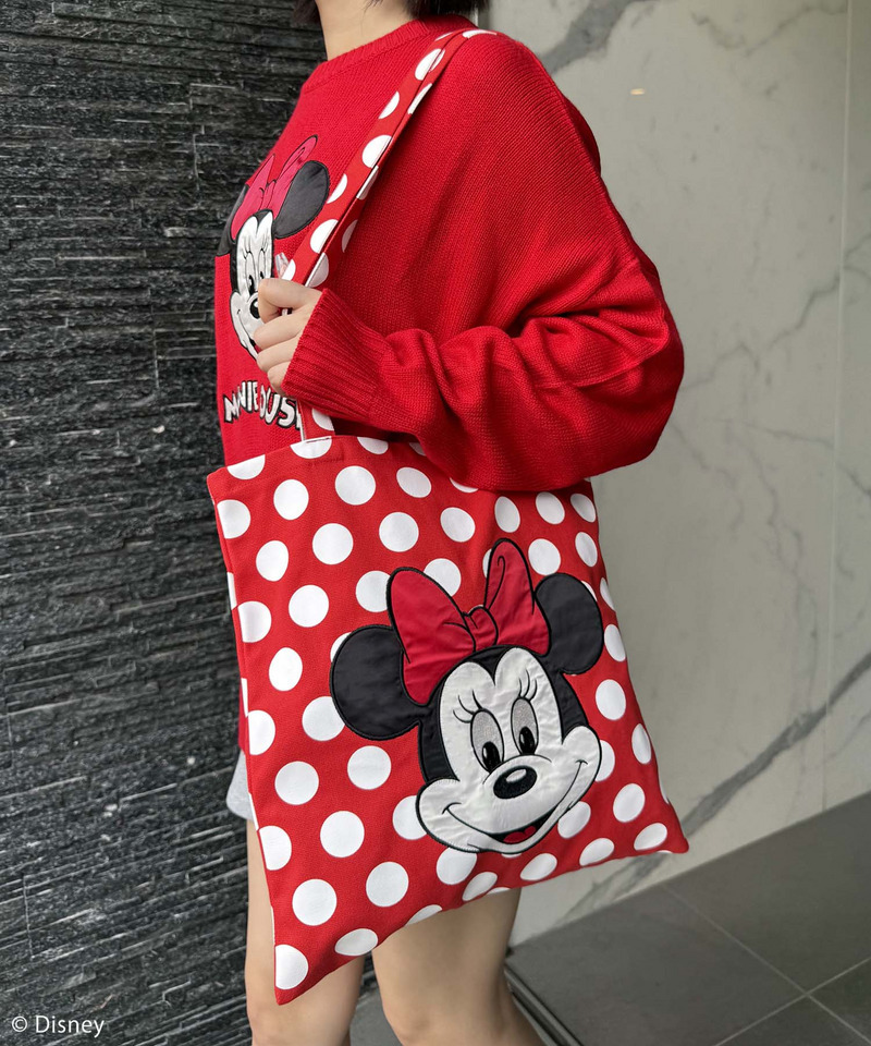 【超ときめき♡宣伝部 坂井仁香様 着用】【Disney/ディズニー/ミニーマウス】サテン刺しゅうトートバッグ 詳細画像 レッド 5
