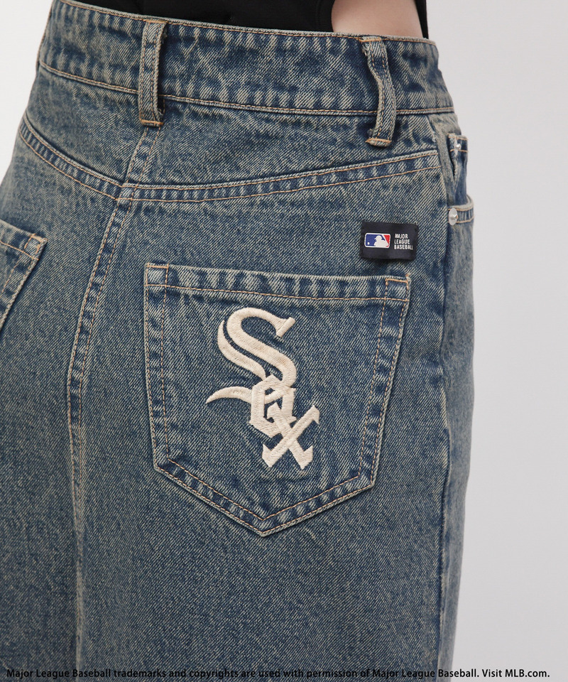 【MLB】ポケットロゴスリットデニムスカート 詳細画像 ブラックデニム 10