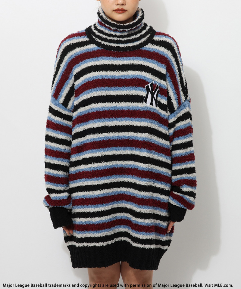 【MLB】ワッペン刺繍ロゴブークレニットワンピース 詳細画像 配色 11