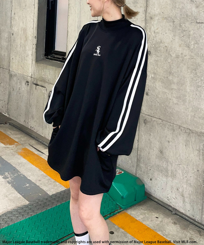 【MLB】モックネックロゴワンピース 詳細画像 ブラック 4