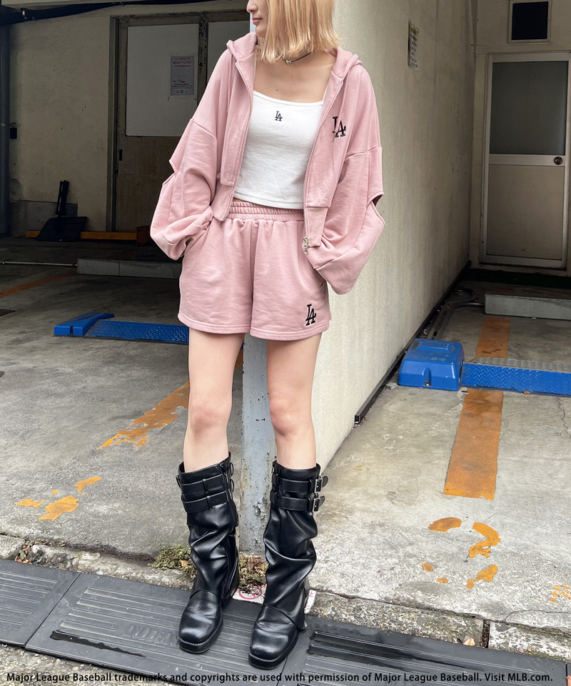 【MLB】ZIPロゴフーディーセットアップ 詳細画像 ピンク 10