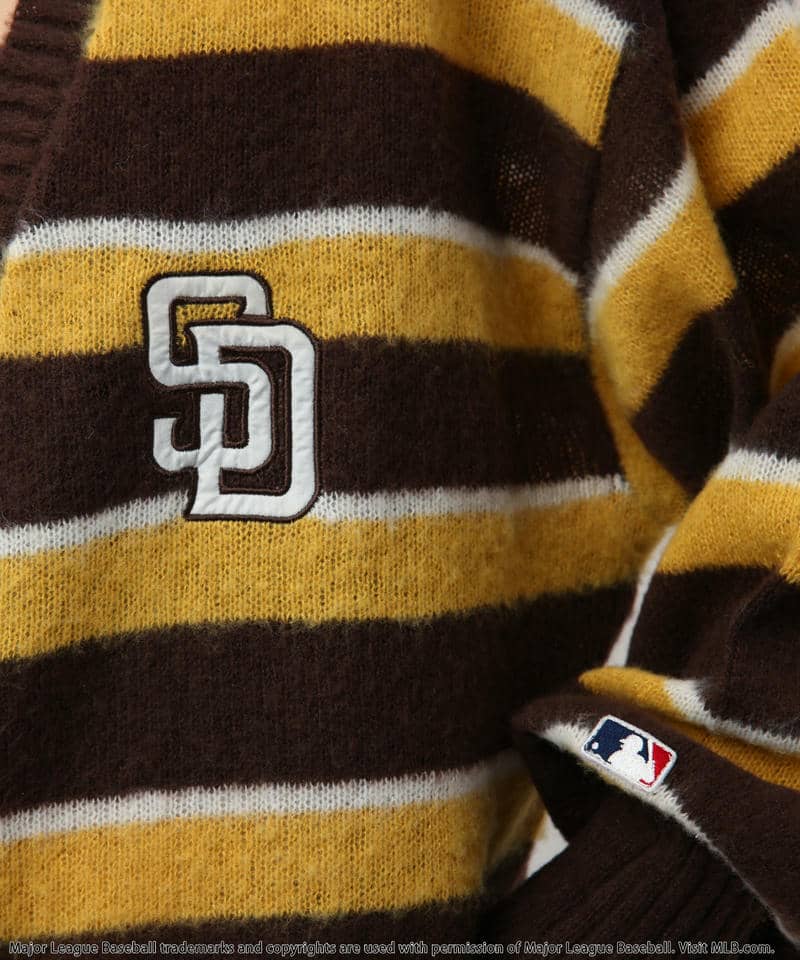 【MLB】マルチボーダーニットカーディガンワンピース 詳細画像 ブラウン系 13