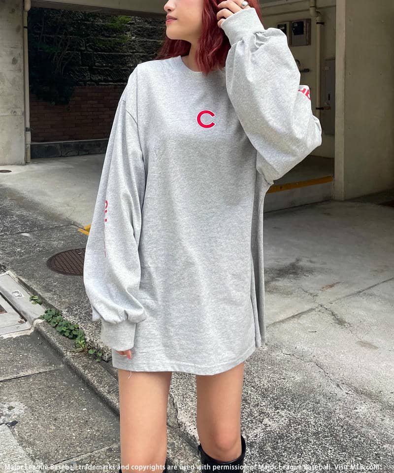【MLB】刺繍ロゴロンTEE 詳細画像 グレー 4