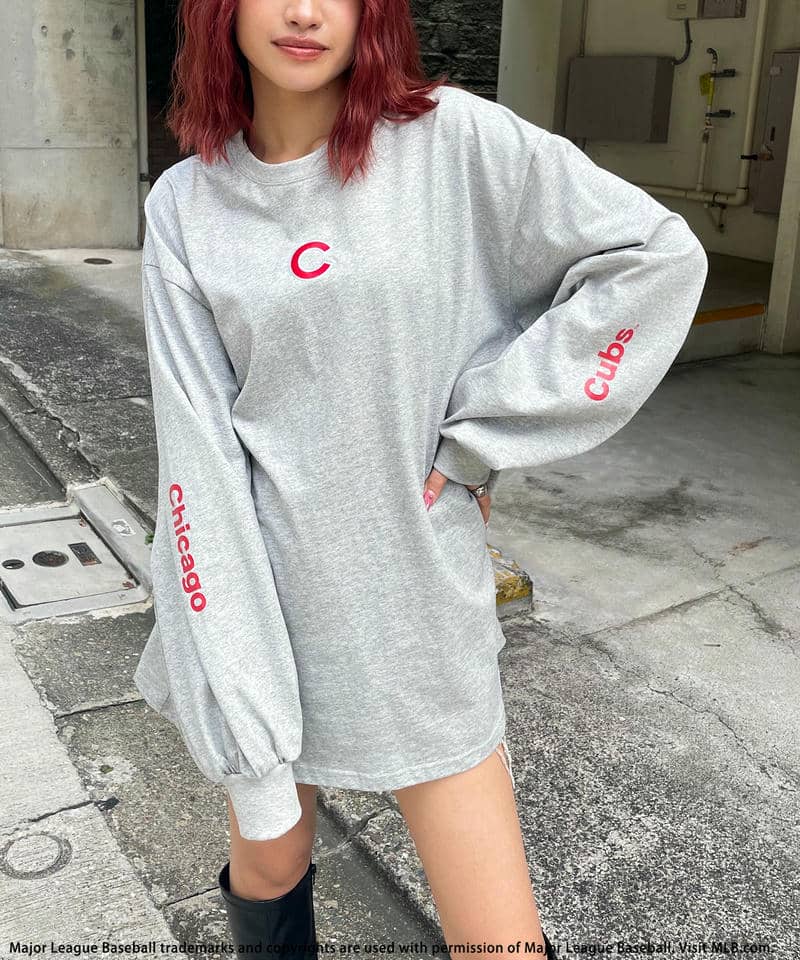 【MLB】刺繍ロゴロンTEE 詳細画像 グレー 5