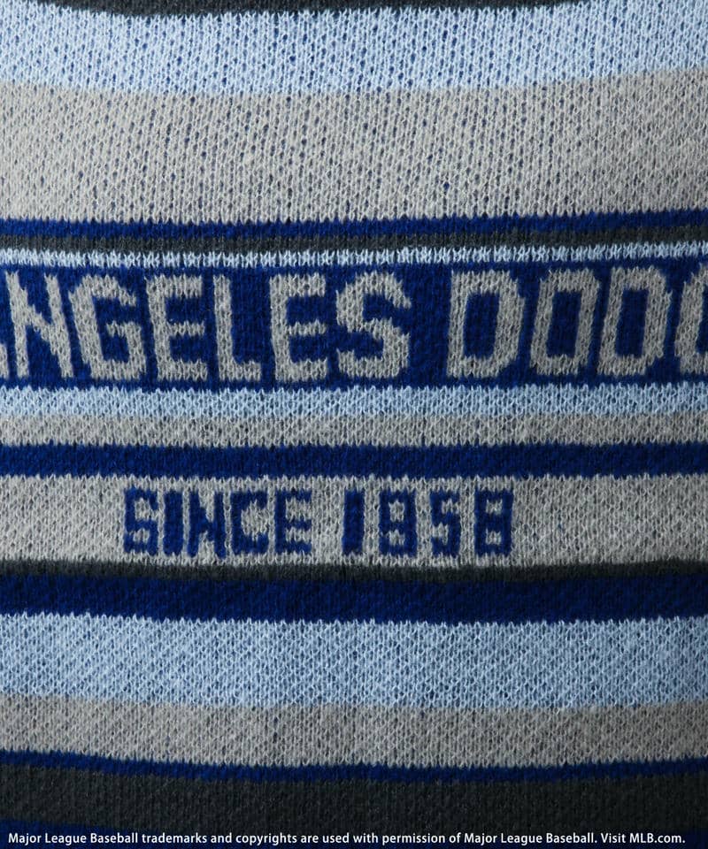 【MLB】マルチボーダージャガードニットワンピース 詳細画像 ブルー 15