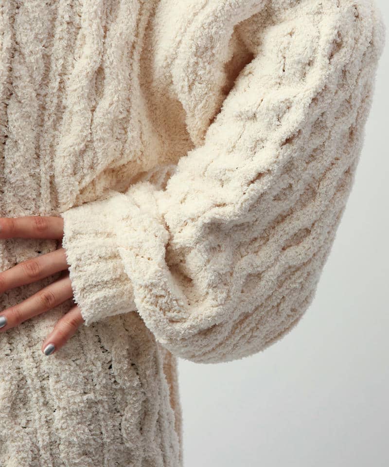 【MLB】ハイネックモールニットトップス 詳細画像 オフホワイト 14