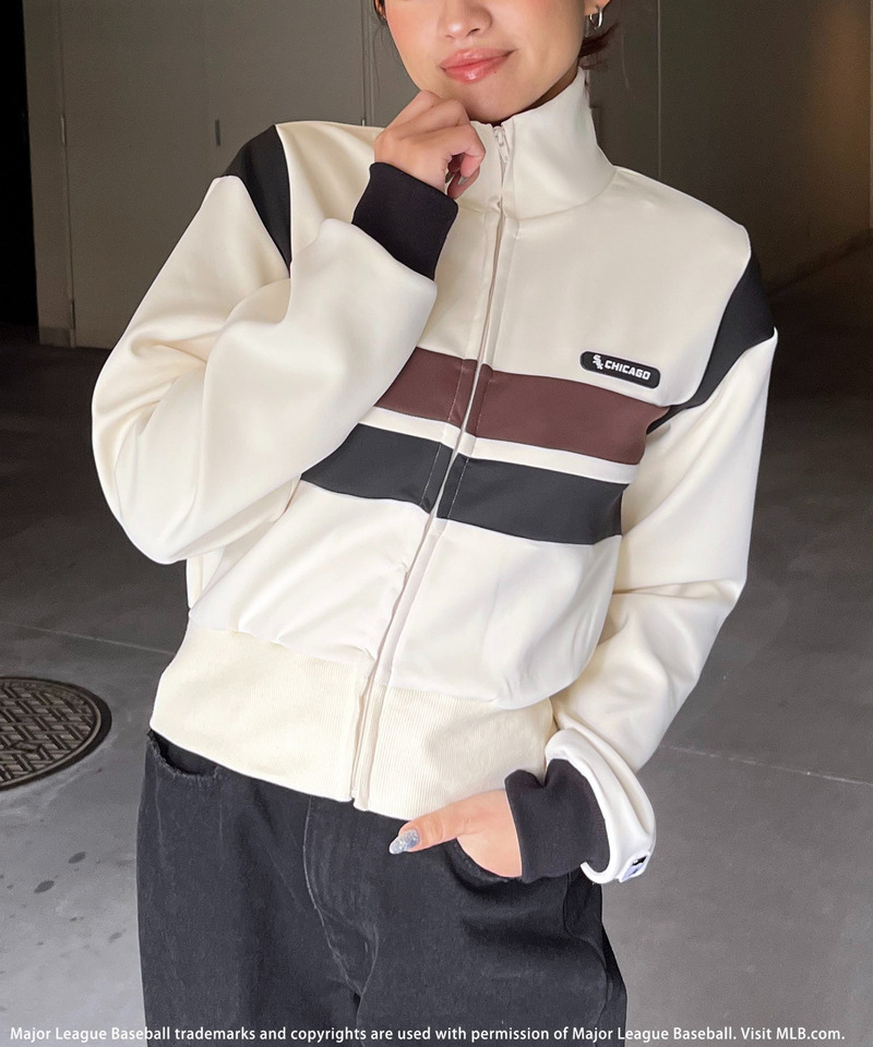 【MLB】シリコンワッペンロゴトラックジャケット 詳細画像 オフホワイト 10