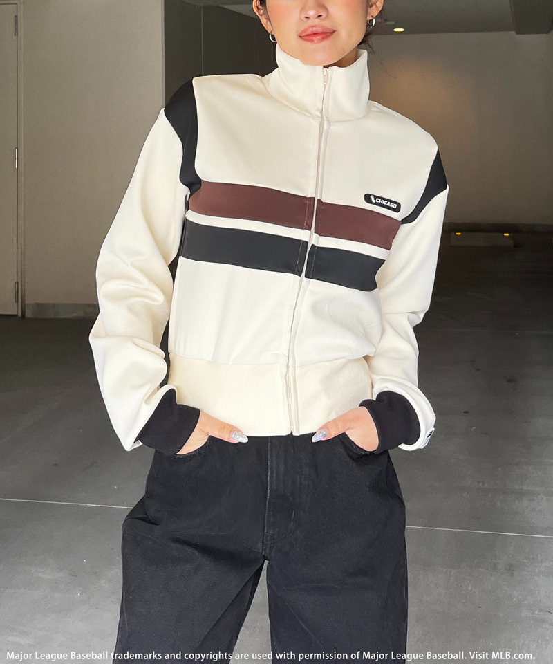 【MLB】シリコンワッペンロゴトラックジャケット 詳細画像 オフホワイト 11
