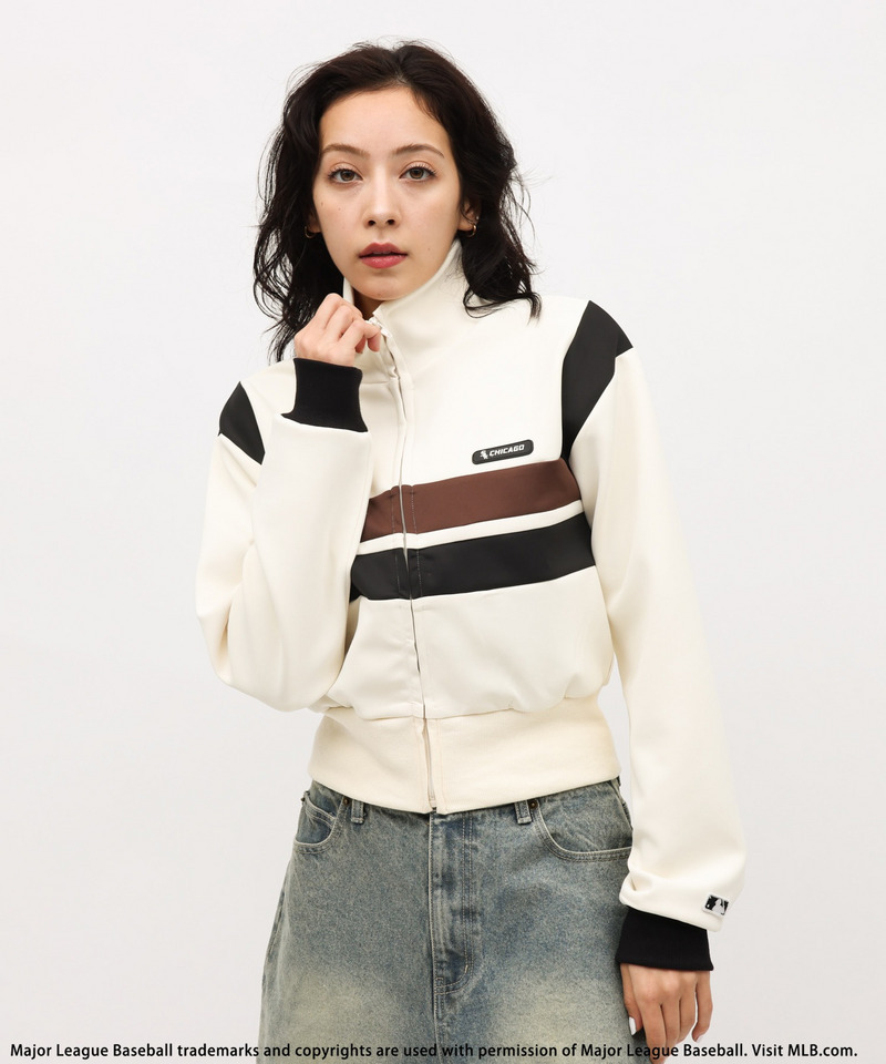 【MLB】シリコンワッペンロゴトラックジャケット 詳細画像 オフホワイト 5