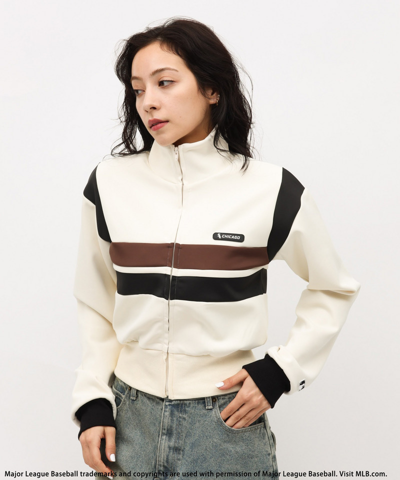 【MLB】シリコンワッペンロゴトラックジャケット 詳細画像 オフホワイト 6