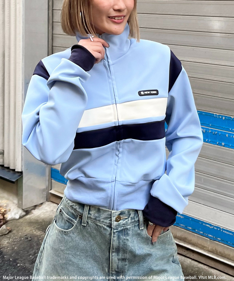 【MLB】シリコンワッペンロゴトラックジャケット 詳細画像 ブルー 4