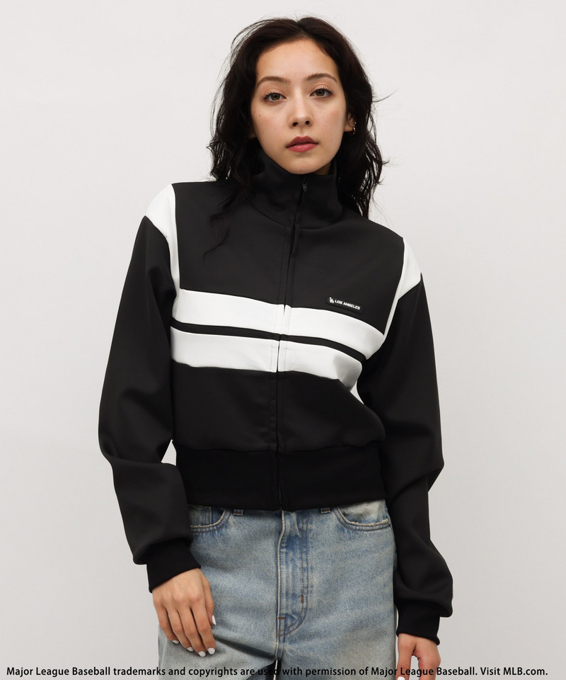 【MLB】シリコンワッペンロゴトラックジャケット 詳細画像 ブラック 2