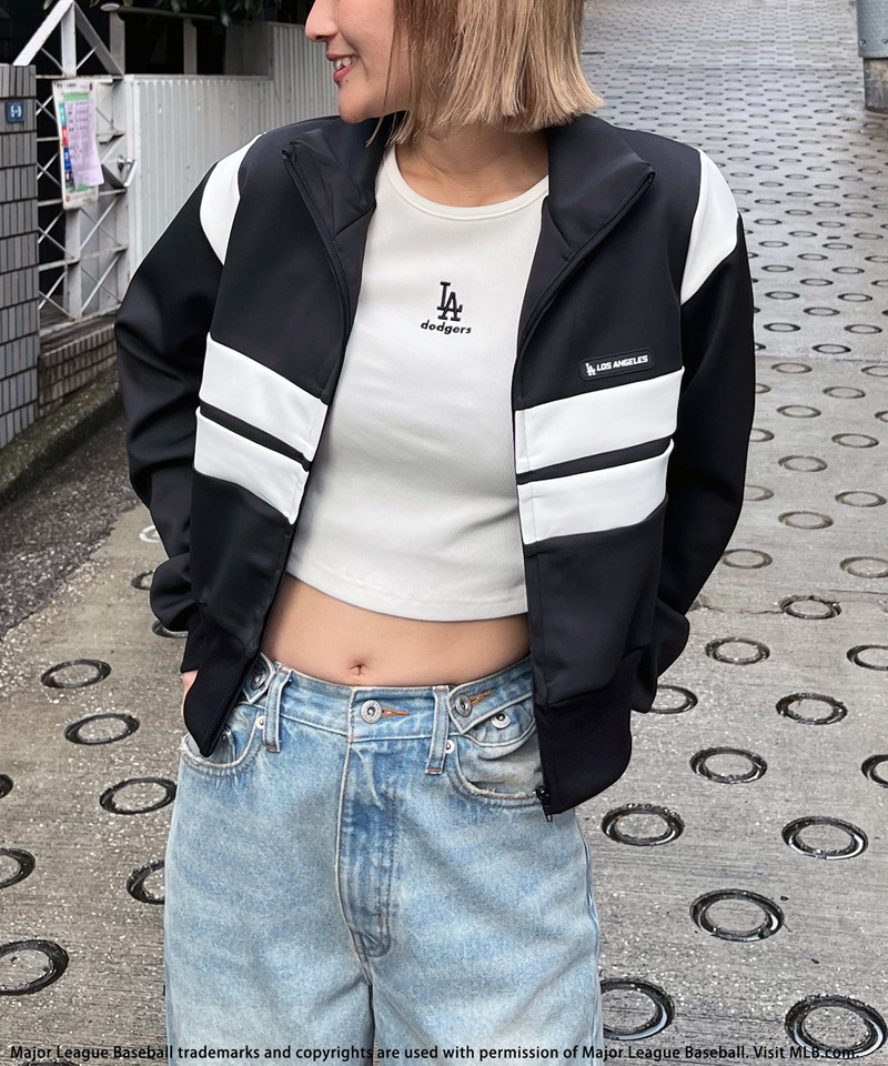 【MLB】シリコンワッペンロゴトラックジャケット 詳細画像 ブラック 5