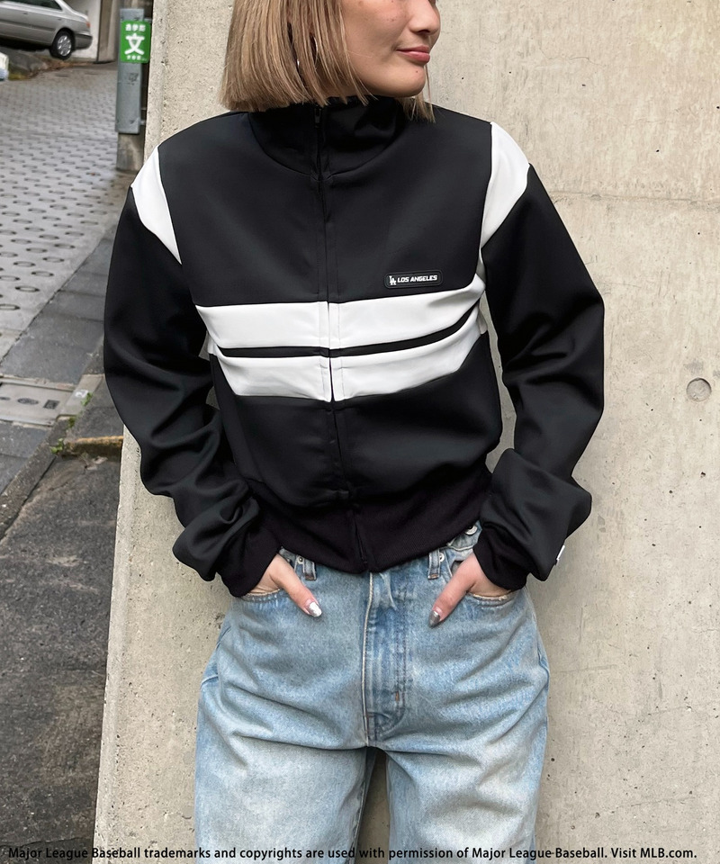 【MLB】シリコンワッペンロゴトラックジャケット 詳細画像 ブラック 6