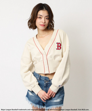 【MLB】刺しゅうロゴスウェットカーディガン
