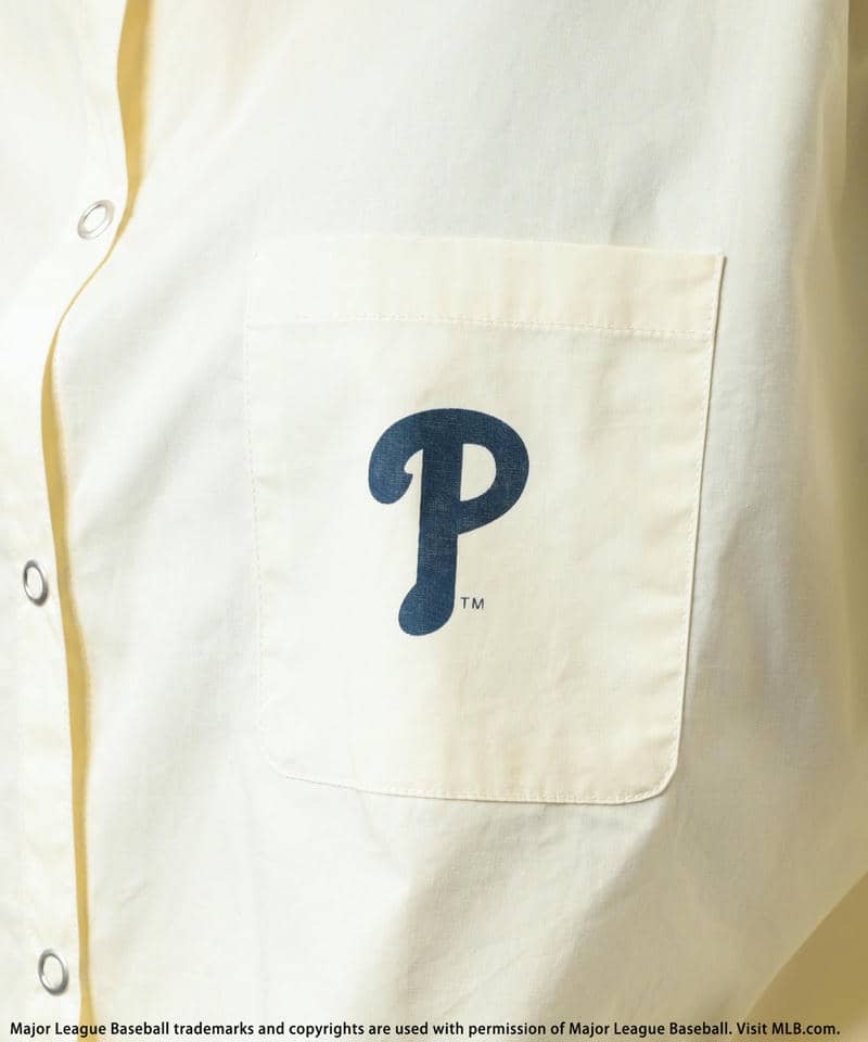 【MLB】オーバーサイズシャツ×ショートパンツセットアップ 詳細画像 オフホワイト 13