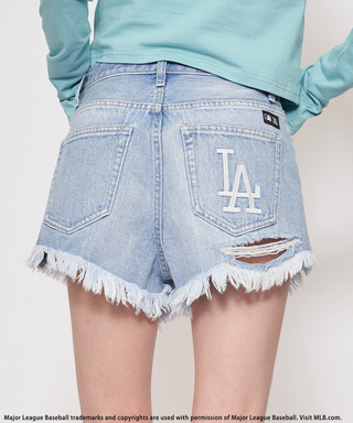 【MLB】ダメージデニムショートパンツ