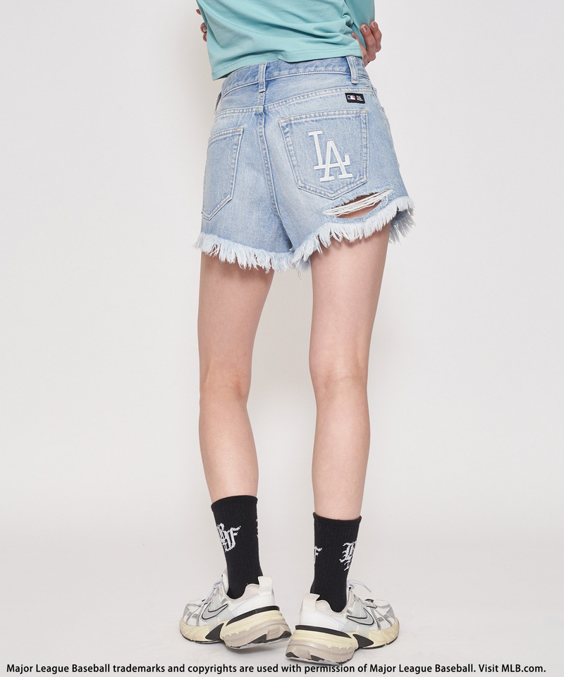 【MLB】ダメージデニムショートパンツ 詳細画像 ブリーチ 3