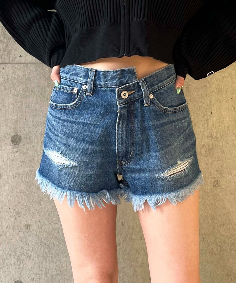 【MLB】ダメージデニムショートパンツ 詳細画像 デニムブルー 5