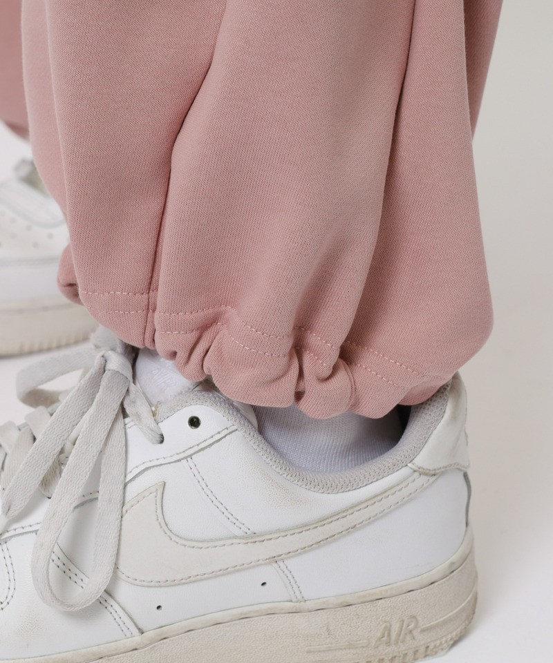 【MLB】刺しゅうロゴウエストカットバレルレッグスウェットパンツ 詳細画像 ピンク 15