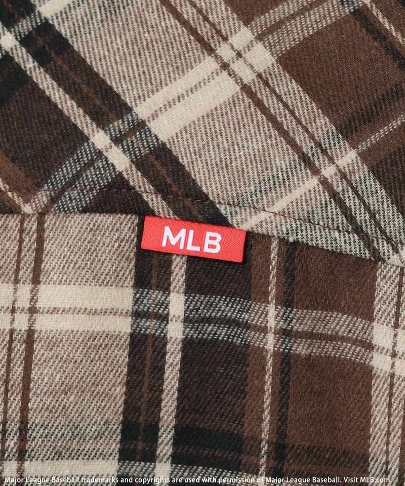 【MLB】チェックシャツフーディー 詳細画像 ブラウン 11