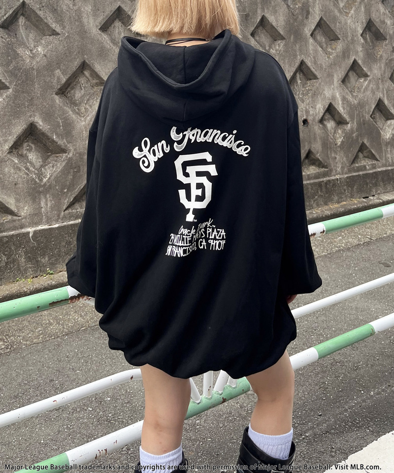 【MLB】フーディーバルーンワンピース 詳細画像 ブラック 5