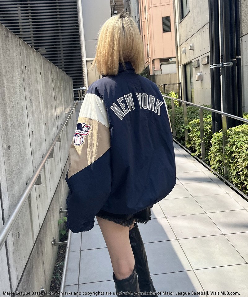【MLB】配色ナイロンブルゾン 詳細画像 ネイビー 6