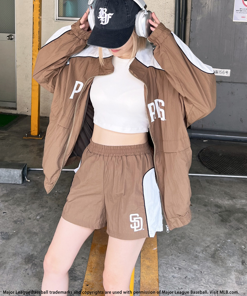 【MLB】ナイロントラックセットアップ 詳細画像 ブラウン 11