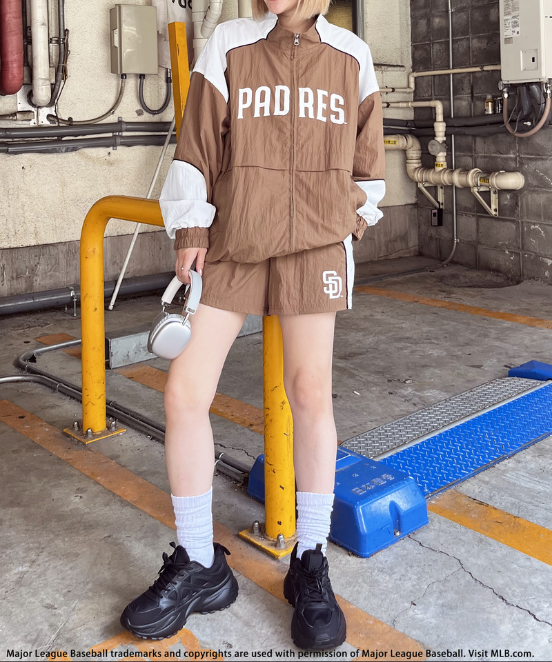 【MLB】ナイロントラックセットアップ 詳細画像 ブラウン 7