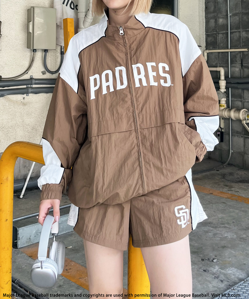 【MLB】ナイロントラックセットアップ 詳細画像 ブラウン 8