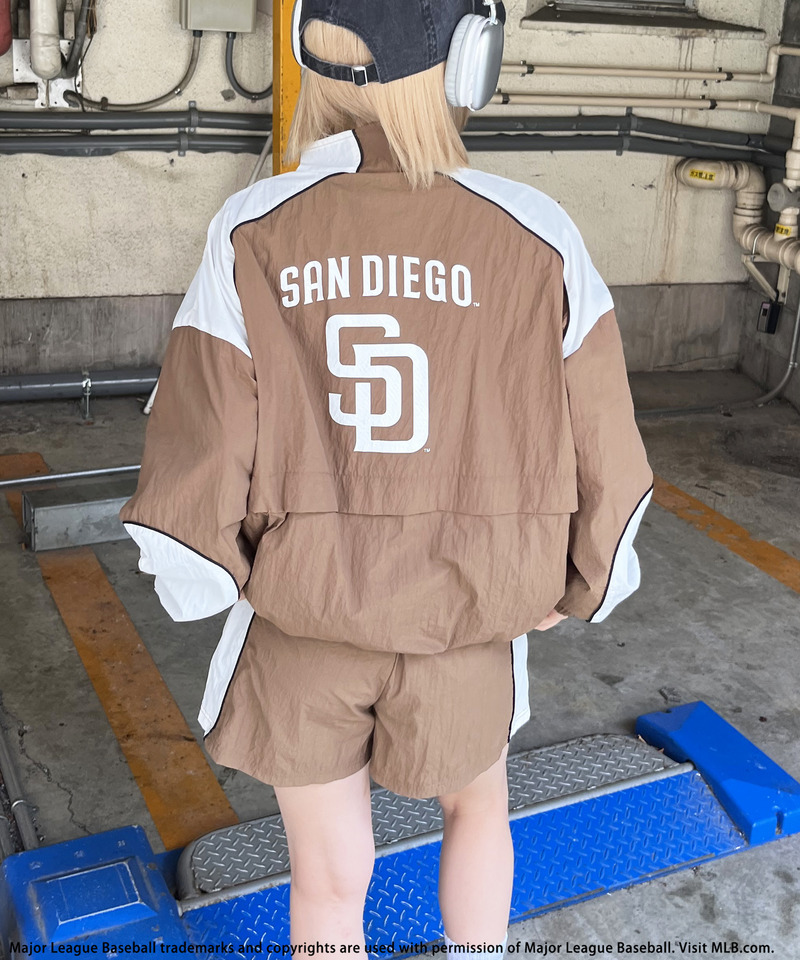 【MLB】ナイロントラックセットアップ 詳細画像 ブラウン 9