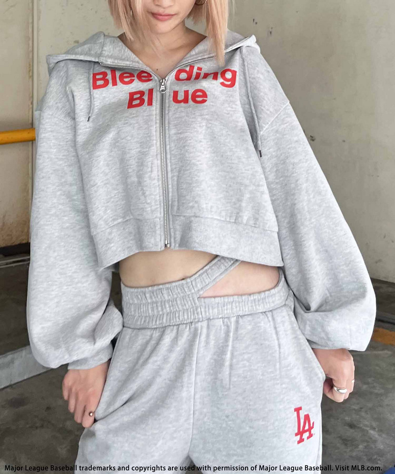 【MLB】ZIPフーディーセットアップ 詳細画像 グレー 3