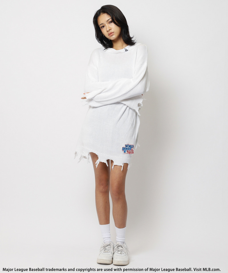 【MLB】クラッシュニットワンピース 詳細画像 ホワイト 1