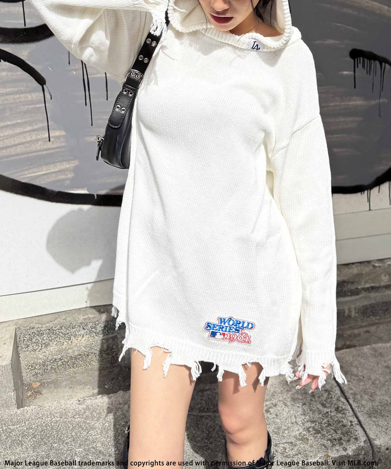 【MLB】クラッシュニットワンピース 詳細画像 ホワイト 4