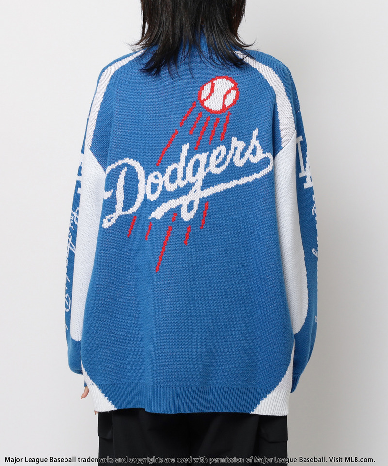 【MLB】ダブルZIPロゴニットカーデ 詳細画像 ブルー 10
