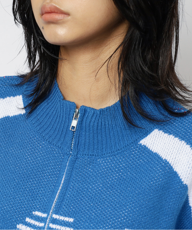 【MLB】ダブルZIPロゴニットカーデ 詳細画像 ブルー 11