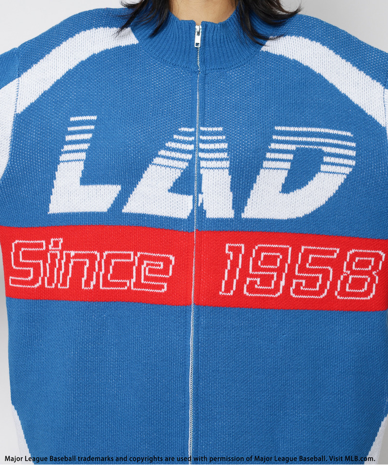 【MLB】ダブルZIPロゴニットカーデ 詳細画像 ブルー 14