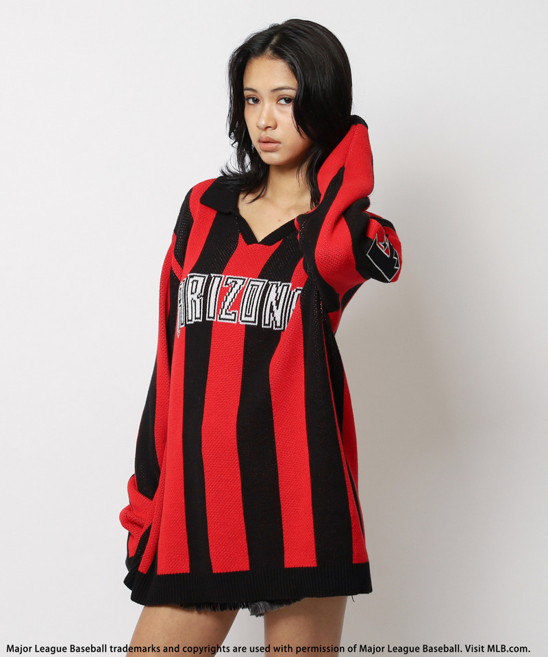 【MLB】ユニフォーム風オーバーニット 詳細画像 レッド 8