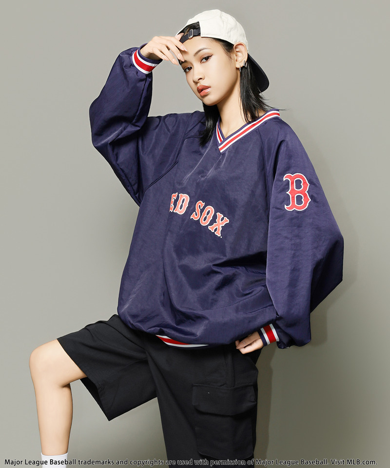 【MLB】刺しゅうロゴナイロンプルオーバー 詳細画像 ネイビー 3