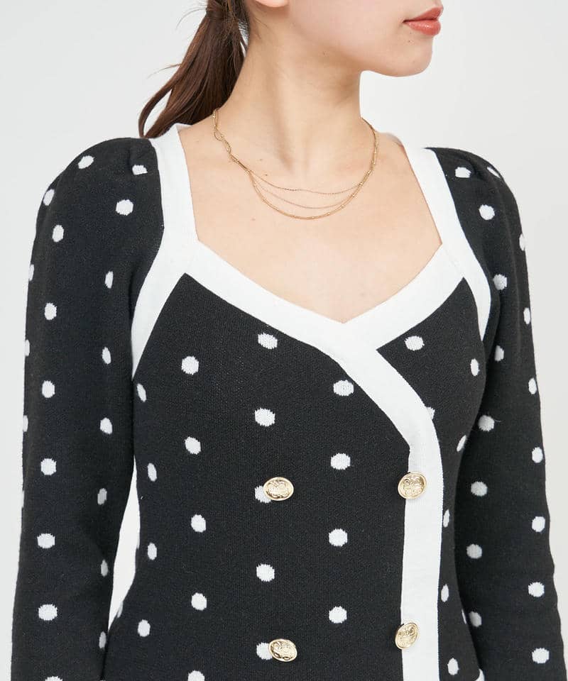 配色ドーリータイトワンピース 詳細画像 ブラック系 4