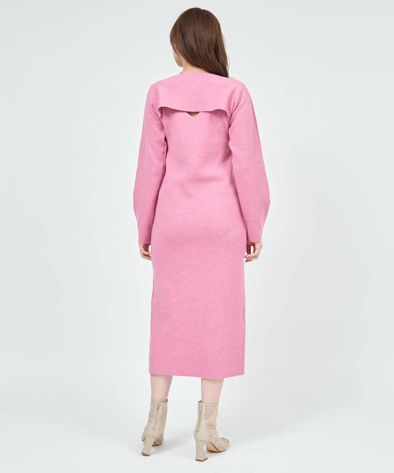 クロップドレイヤードニットワンピース 詳細画像 ピンク 3