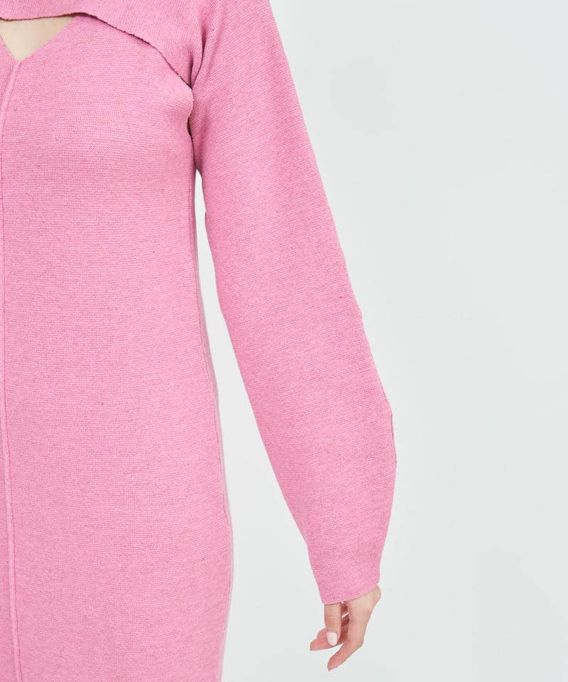 クロップドレイヤードニットワンピース 詳細画像 ピンク 5