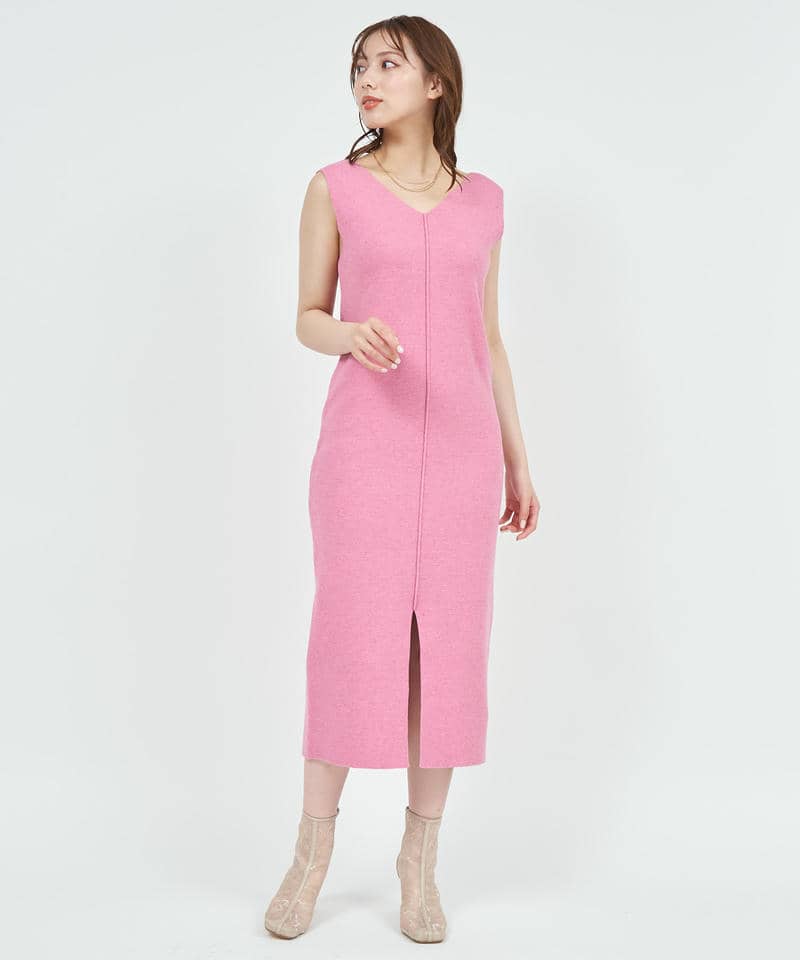 クロップドレイヤードニットワンピース 詳細画像 ピンク 8