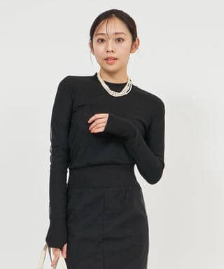 シアーレイヤードニットトップス