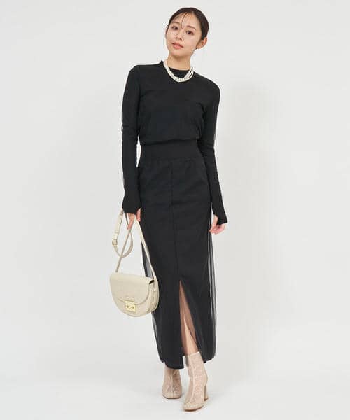 シアーレイヤードニットスカート 詳細画像