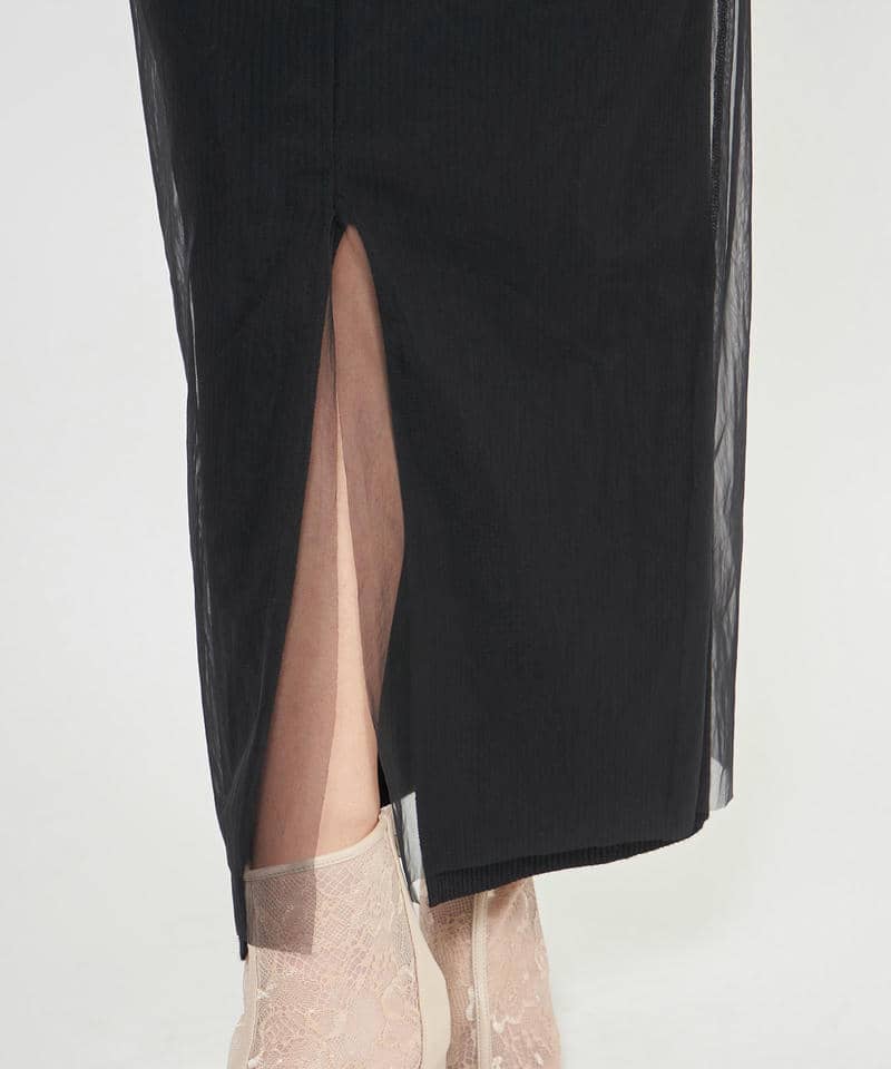 シアーレイヤードニットスカート 詳細画像 ブラック 6