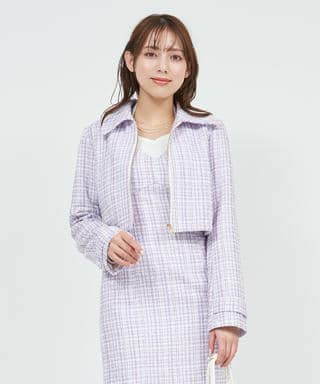 ファンシーツイードZIPジャケット