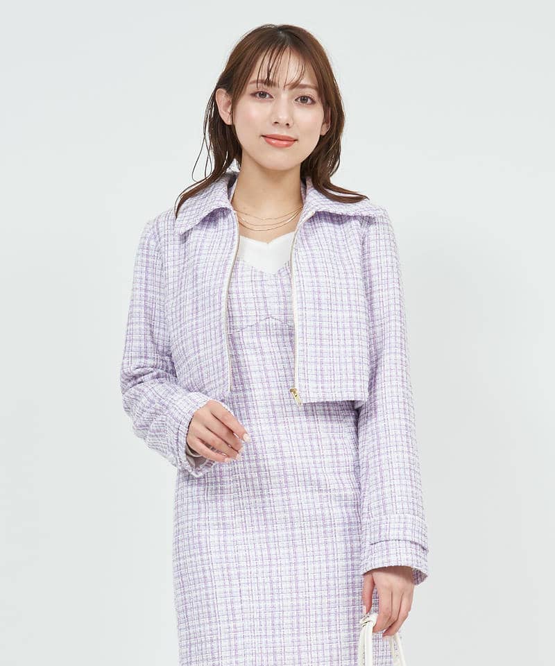 ファンシーツイードZIPジャケット 詳細画像 パープル 1