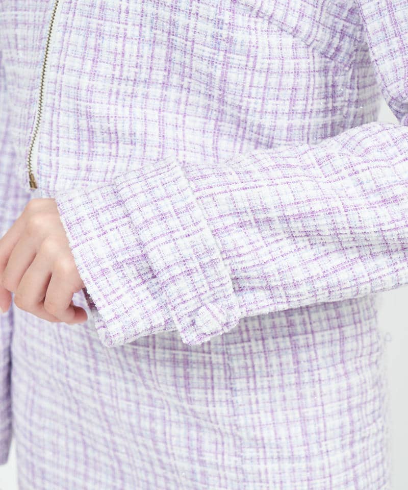 ファンシーツイードZIPジャケット 詳細画像 パープル 5